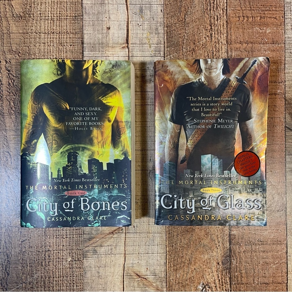 The Mortal Instruments City Of Bones City Of Glass Paperback Book Bundle Fantasy